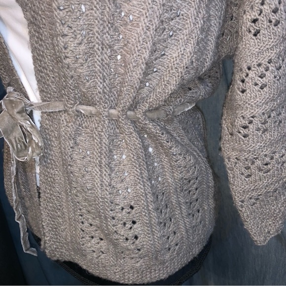 Loft Taupe/Grey-Brown Open Knit Sweater Sz S - Picture 5 of 11